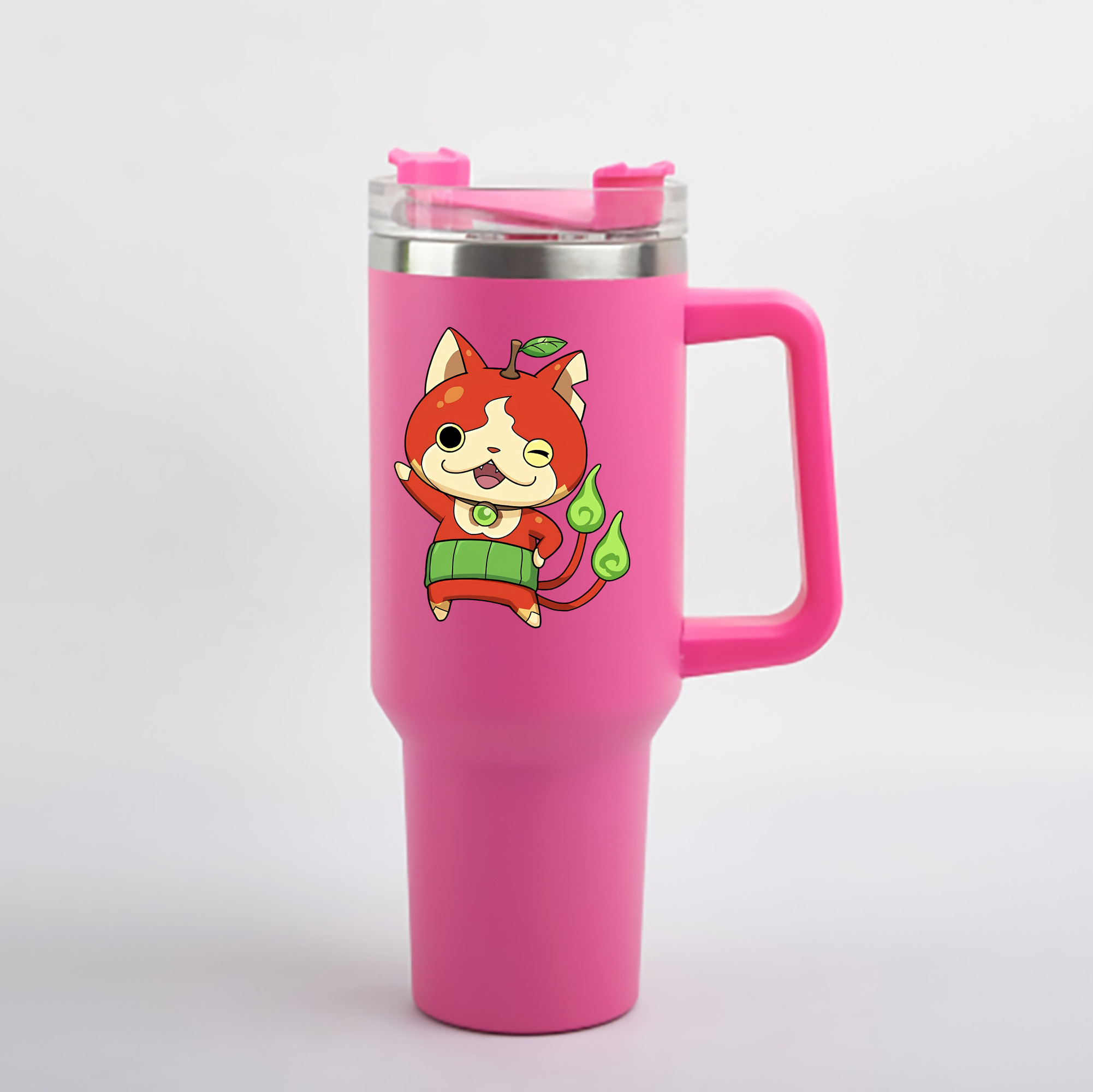 （画像用） 妖怪ウォッチ Yo-kai Watch 1200mL車用タンブラー - クリスタルステッカー（プラスチックストロー付き）